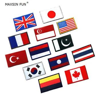 1 buc Material Autocolant Europene, Franța, Turcia, Japonia, Thailanda, Laos Flag Patch Coase Pe Haine Banderola Rucsac Usca DIY Accesorii 0