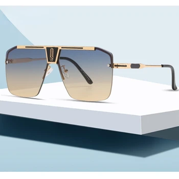 Gradient Pătrat ochelari de Soare Barbati Femei 2021 la Modă Vintage Design de Brand Supradimensionate fără ramă Ochelari de Soare Pentru Femei Ochelari de UV400