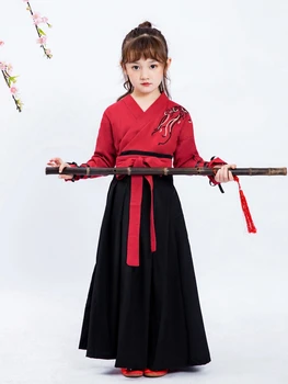 Tradițional Cosutume Copii Japonez Stil Kimono Copil Fată Băiat Yukata Samurai Costum De Broderie Macara Haori Halat De Partid Cosplay