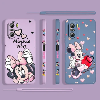 Disney Minnie Roz Drăguț Pentru Xiaomi Redmi K50 K40 K30 Gaming 10 9 9A 9T 9AT 8 7 Pro 4G 5G Lichid Stânga Coarda Caz de Telefon Coque Capa 0
