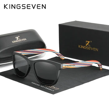 KINGSEVEN Design Original, Multi din Lemn de Culoare ochelari de Soare Barbati 2020 Handmade de Lux pentru Femei de Moda Oglindă Ochelari de Soare Oculos de sol