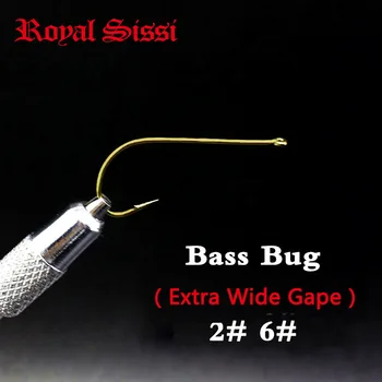 noi 2sizes asortate 30buc extra wide gape Bass Bug zbura leagă cârlig Nr. 2# 6# pike&bass model bronz stinger&zonker zbura cârlig
