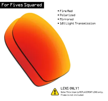 SmartVLT Polarizat ochelari de Soare, Lentile de Înlocuire pentru Oakley Cinci Pătrat - Foc Roșu