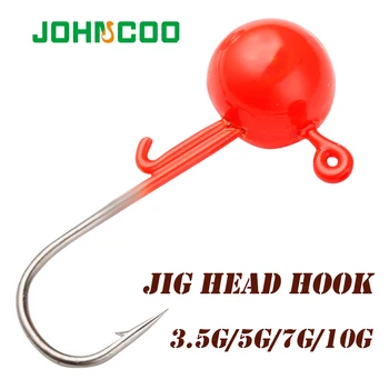 JOHNCOO 6pcs 3.5 G-10G NED Cap Momeli de Cârlig cu Balonul Rotund Jig Cap Cârlig Weedless Cârlige Pentru Vierme Moale Pescuit