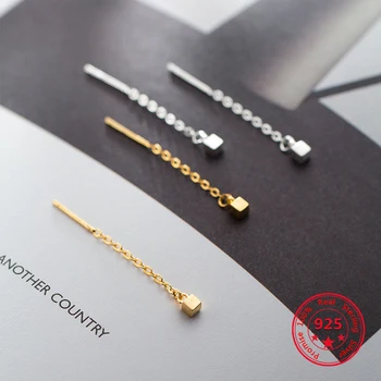 Coreea de Noul Stil de Argint 925 Legăna Cercei pentru Femei Simplu Moda Șic Lanț de Aur Picătură Cercei Bijuterii Dropshipping