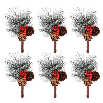 Alege Boabe De Pin De Crăciun Artificial Tulpini Ramură Faux Holly Tree Centerpieces De Masă 0