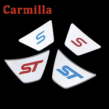 Carmilla Masina ST S Logo Volan Paiete Autocolant ABS Cromat Capac Autocolant pentru Ford Fiesta, Ecosport 2009 - 2016 Auto Acc.
