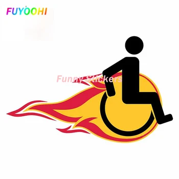 FUYOOHI Juca Autocolante pentru scaun cu Rotile Flăcări de Foc Masina Autocolante de Desene animate Creative Silueta Decal Bara de Surf Decor