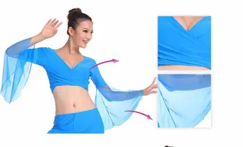 Belly Dance Topuri pentru Femei Dansul din Buric Rochie Costum Fierbinte Populare Sexy Femei Șifon Lacul Albastru la vanzare