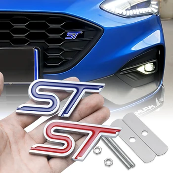 Masina Aliaj de Aluminiu ST Emblema Grila Fata Corpului Portbagaj Decorare Autocolant Decal Pentru Ford TAURUS Shelby Marginea Ecosport Kuga Mustang 0