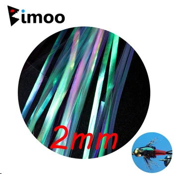 Bimoo 2Bag 2mm Perla Flashabou Holografic Beteala muscă de piatră Nimfa Înapoi Streamer Jig Nada de Pescuit Fly Tying Material