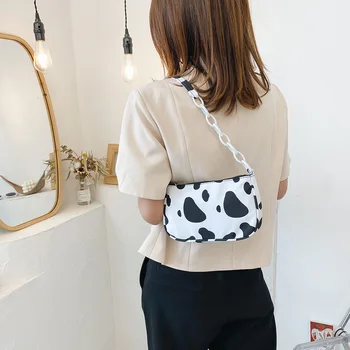 Femei Geantă de Umăr Tendință 2021 Ieftine de Înaltă Calitate Laptele de Vaca Print Designer de Geantă de mână de Recipienti din plastic de zi cu Zi Feminin Cumparator Design Geanta 1