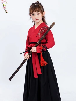 Tradițional Cosutume Copii Japonez Stil Kimono Copil Fată Băiat Yukata Samurai Costum De Broderie Macara Haori Halat De Partid Cosplay 2