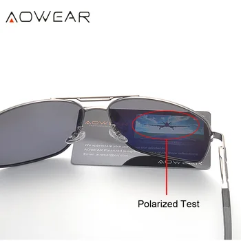 AOWEAR Mens Clasic de Aviație Bărbați ochelari de Soare Polarizat Aluminiu Retro Ochelari de Soare de sex Masculin de Brand Designer de Conducere Oglindă Ochelari 2