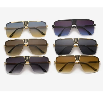 Gradient Pătrat ochelari de Soare Barbati Femei 2021 la Modă Vintage Design de Brand Supradimensionate fără ramă Ochelari de Soare Pentru Femei Ochelari de UV400 3
