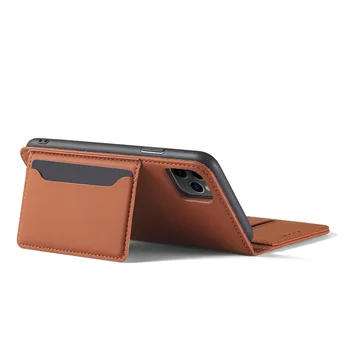 Flip Piele Reale Telefon Acoperă Pentru iPhone 11 12 Pro Max 12+ Afaceri Spate Sloturi pentru Carduri de Portofel, Buzunar Suport Magnetic Caz de Telefon 3