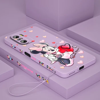 Disney Minnie Roz Drăguț Pentru Xiaomi Redmi K50 K40 K30 Gaming 10 9 9A 9T 9AT 8 7 Pro 4G 5G Lichid Stânga Coarda Caz de Telefon Coque Capa 3