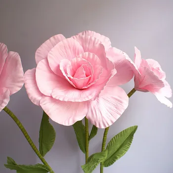 80CM Gigant Spuma PE Rose Flori Simulare Ramură de Nunta Decor Decor Bujor de Grădină Perete Drum Citată Etapa de Aprovizionare Partid 3