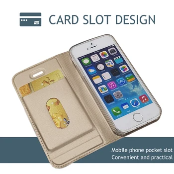 Pentru iPhone 5 5s SE Caz Moale PU Stand Book Cover Slot pentru Card de Portofel din Piele de Caz Flip Pentru Apple iPhone5 iPhone 5 5s SE Acoperi Caz 3