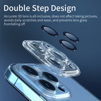 Sticlă Transparentă Telefon Caz Pentru IPhone 11 12 13 Pro Max De Lux Silicon Moale Cadru Geam Spate Panou Acoperă Cu Lentile De Protecție 3
