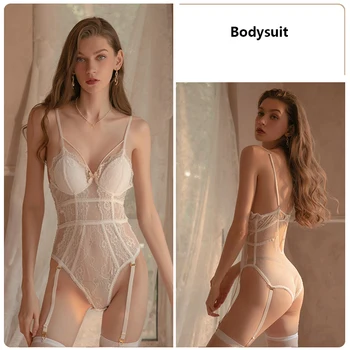 Moda Pentru Femei Lenjerie Sexy Bowknot Halter Lace Lenjerie Body Set De Lenjerie Mai Nou Sosire Femei, Plus Dimensiune Femei Sexy Negru 4