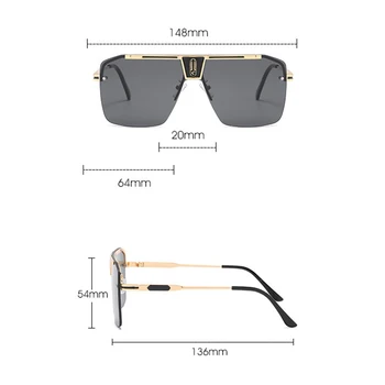Gradient Pătrat ochelari de Soare Barbati Femei 2021 la Modă Vintage Design de Brand Supradimensionate fără ramă Ochelari de Soare Pentru Femei Ochelari de UV400 4