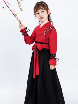 Tradițional Cosutume Copii Japonez Stil Kimono Copil Fată Băiat Yukata Samurai Costum De Broderie Macara Haori Halat De Partid Cosplay 4