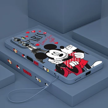 Disney Minnie Roz Drăguț Pentru Xiaomi Redmi K50 K40 K30 Gaming 10 9 9A 9T 9AT 8 7 Pro 4G 5G Lichid Stânga Coarda Caz de Telefon Coque Capa 4