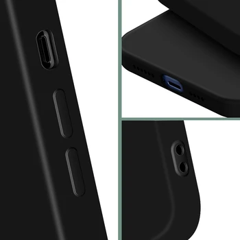 Negru Mat de Caz pentru iPhone SE 2022 Caz Înapoi Moale de Silicon Cover pentru iphone se2022 13 12 11 Pro Max 7 8 6 s Plus 5 5S Caz Capa 5