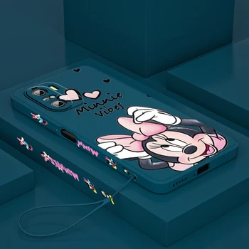 Disney Minnie Roz Drăguț Pentru Xiaomi Redmi K50 K40 K30 Gaming 10 9 9A 9T 9AT 8 7 Pro 4G 5G Lichid Stânga Coarda Caz de Telefon Coque Capa 5