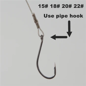 LOTITONG 70cm Cârlig de Pescuit cu sârmă de Oțel linie de pescuit din oțel carbon de Înaltă 15-28# Ghimpată Cârlige de Pescuit Aborda Accesorii 5