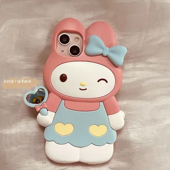 3D sanrio Kuromi hello kitty mymelody drăguț Cazuri de Telefon Pentru iPhone 14 13 12 11 Pro Max XR XS MAX X Capac Spate 5
